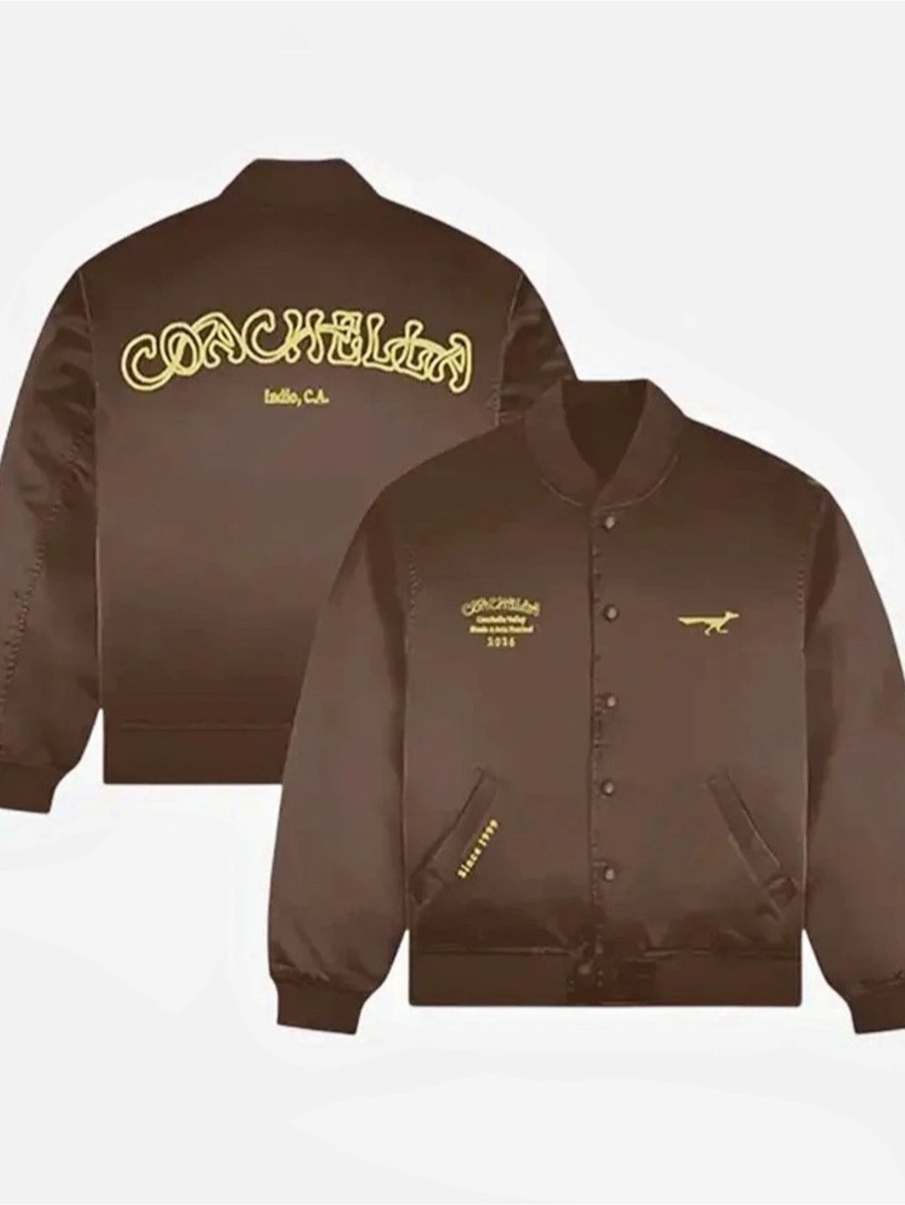 NEVER WORN Coachella 2026 Bomber Jacket Brown- AUTHENTIC!!